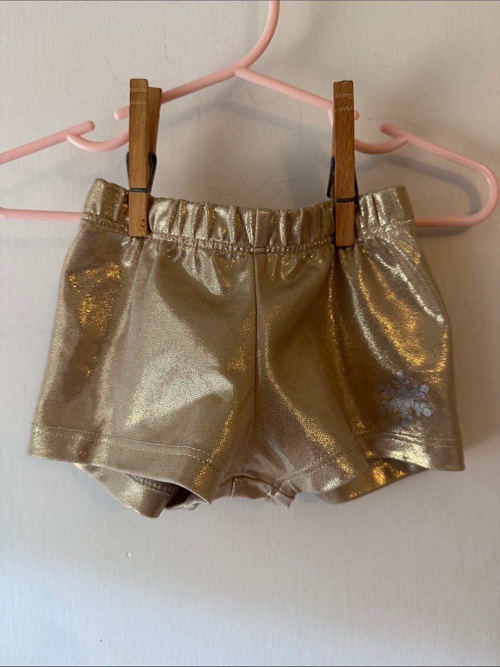 Girls Metallic Gold Stretch Shorts